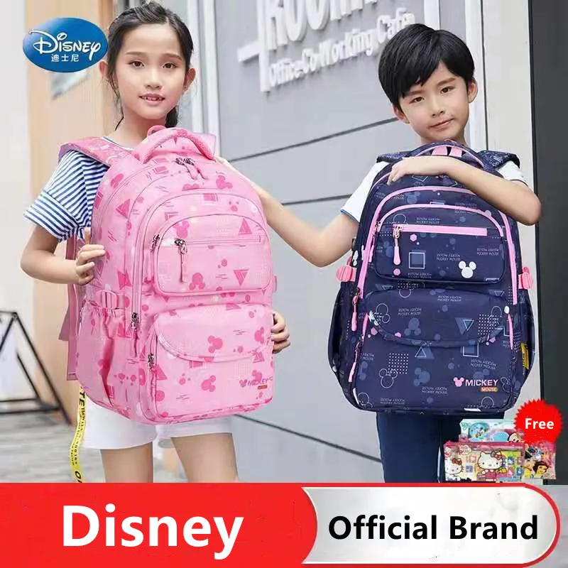 ディズニーミッキーの女の子姫学生ショルダーバックパック超軽量グレード1-6キッズギフトmochila