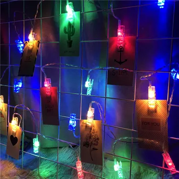 

1M 3M Photo Clip LED Light String Outdoor Battery Powered Garland Decor Fairy Light String Wedding Party Christmas Decoration