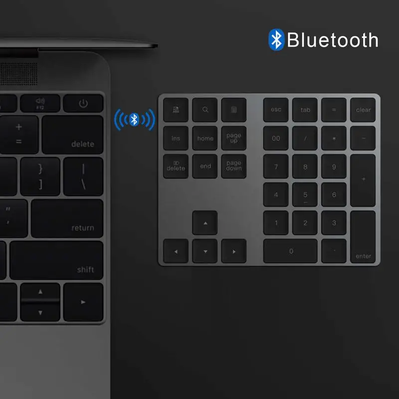 34 клавиши Беспроводная Bluetooth цифровая мини клавиатура алюминиевый сплав ноутбук Цифровая клавиатура для Apple для Android для MacBook для IOS