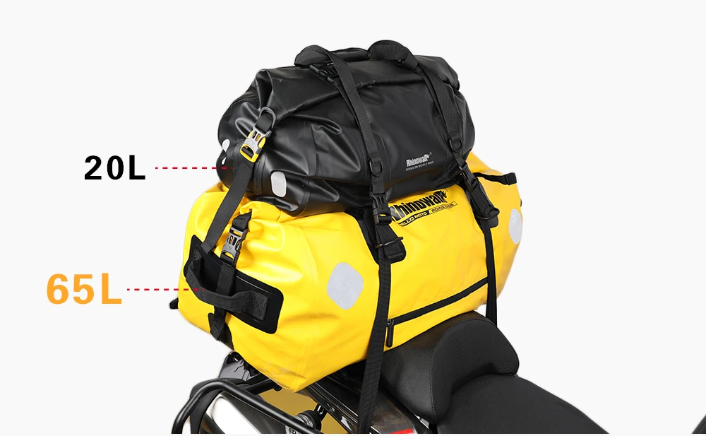 Rhinowalk 65L Cycling Motorcycle Trunk Bags Waterproof Rear Seat Bags Multi-functional Durable High Capacity Travel Luggage Bag (5)