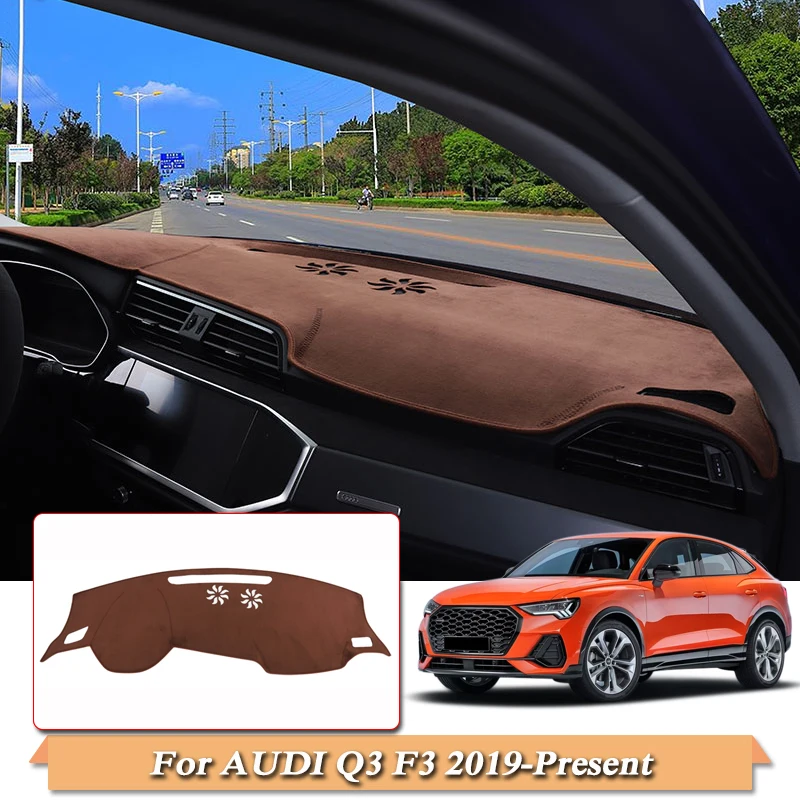 

Car Styling Flannel Dashboard Avoid Light Pad Instrument Platform Cover Mats Rose For Audi Q3 F3 2019-Present Anti-dust Mat