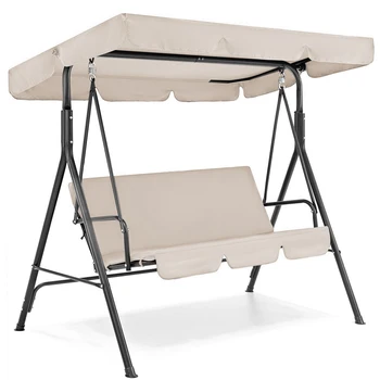 

Garden Swing Cover Set Waterproof Swing Canopy Seat Top Cover and Swing Seat Cover for Garden Patio Swing Shading Supplies