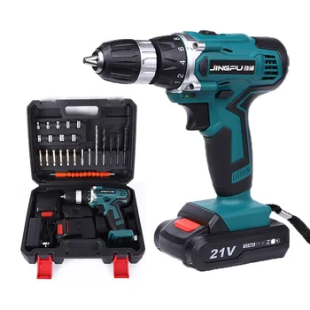 

21V Double Speed/Direction/Axis Electric Drill Screwdriver Cordless Torque Lithium-ion Impact Drill Electric Drill Tool Set Dril