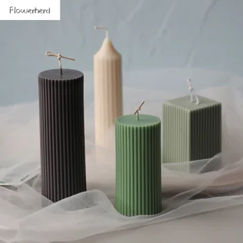 

Rack Cylindrical Candle Acrylic Mold Stripe Decoration Candle DIY Mold for Aromatherapy Candle Candle Making Supplies