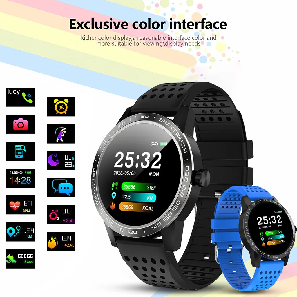 

T2 Fashion Smart Watch Bracelet Color Screen Heart Rate Waterproof Wristband Sports For Ios For Android Ip68 #20