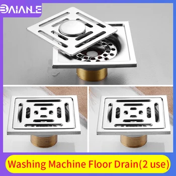 

Bathroom Shower Floor Drain Cover Stainless Steel Floor Drain Washing Machine Tile Insert Balcony Anti-odor Floor Waste Grates