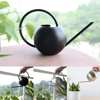 

1000ml Stainless Steel Watering Can Portable Garden Long Spout Office Patio Large Capacity Home Indoor Plants With Handle