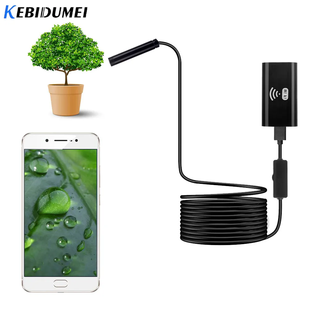 Wifi эндоскоп камера мини водонепроницаемый осмотр 8 мм 1/2/3 5/5 м USB Кабельный