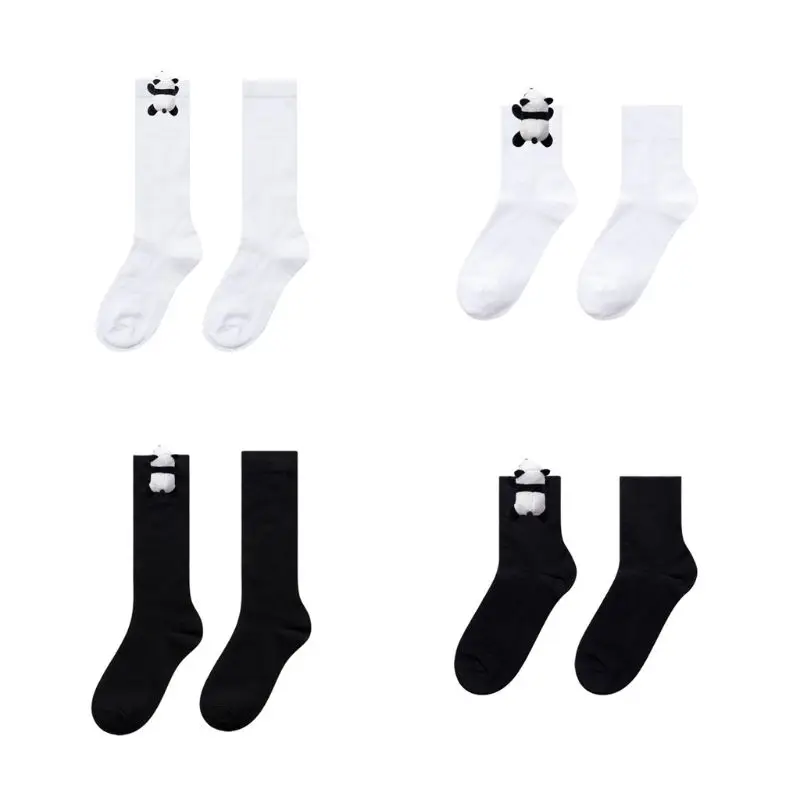 Korean Harajuku Student Cotton Knee High Socks Cute 3D Cartoon Panda Toy Female Girls Lolita Preppy Style School Uniform Hosiery | Женская