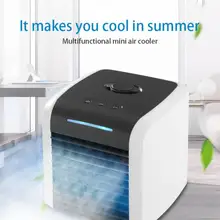 Condicionador de ar portátil mini refrigerador de ar evaporativo multi função umidificador purificador silencioso ventilador de mesa com 2 velocidades para casa