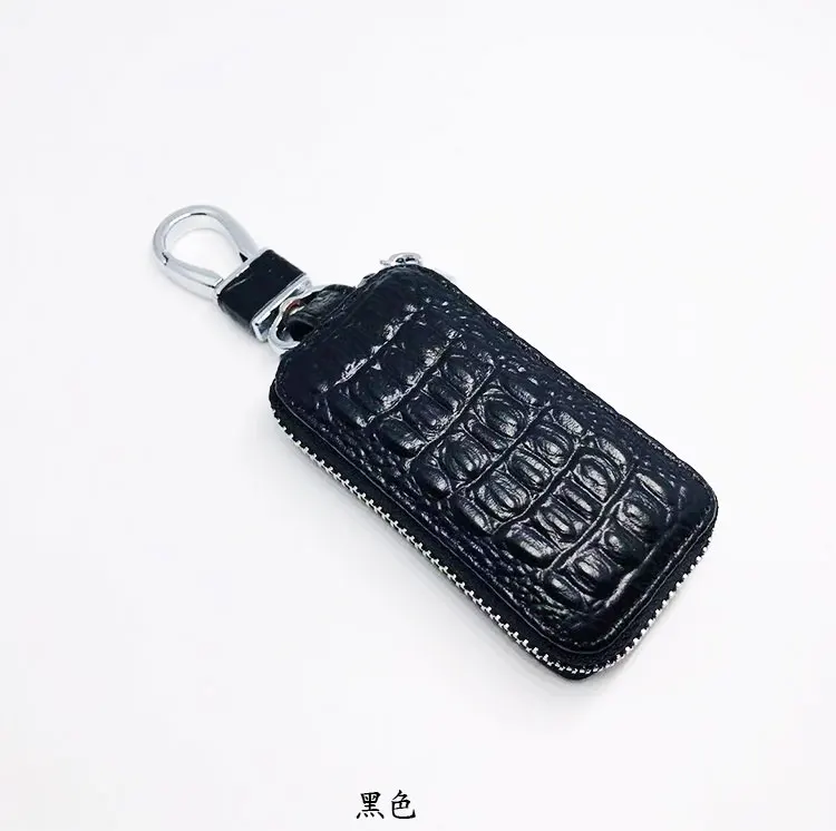 Men Women Leather Keychain Key Holder Organizer Pouch Cow Split Car Key Bag Wallet Housekeeper Key Case Card Bag