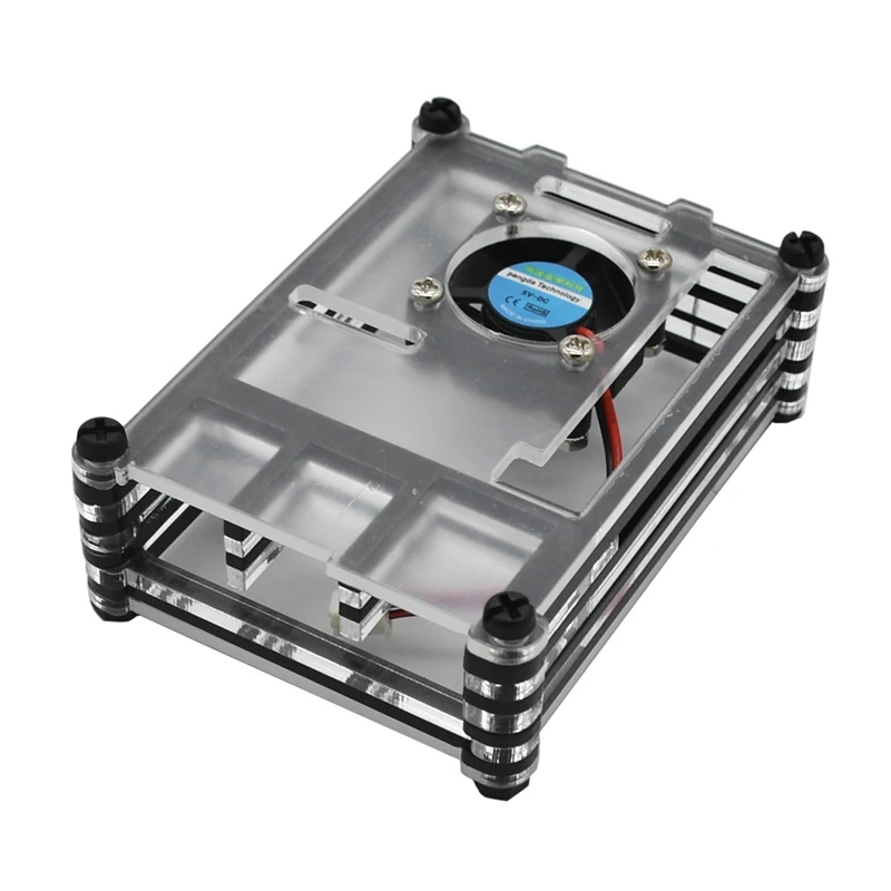 OPQ-Geekteches Raspberry Pi акриловый чехол с охлаждающим вентилятором для Raspberry Pi 4 Модель B