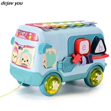 

Children's Multifunctional Patting Drum Bus Knocking Piano Toy Puzzle Montessori Early Education Building Blocks Toy Xylophone