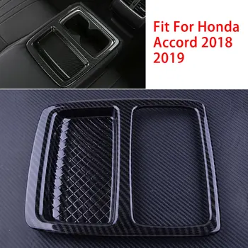 

DWCX ABS Carbon Fiber Black Car Rear Seat Water Cup Holder Cover Trim Fit for Honda Accord 2018 2019