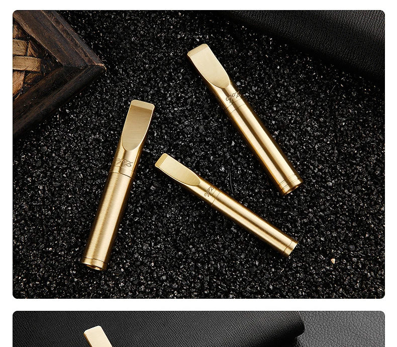 Suitable for 5/8mm cigarettes ZOBO Metal brass golden Filter cigarette holder Recycle cleaning mouthpiece 65*10mm