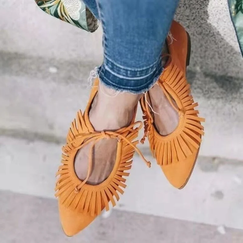 New Fashion All-match Flat Shoes Women's Loafers Tassels Shallow Mouth Comfortable | Обувь