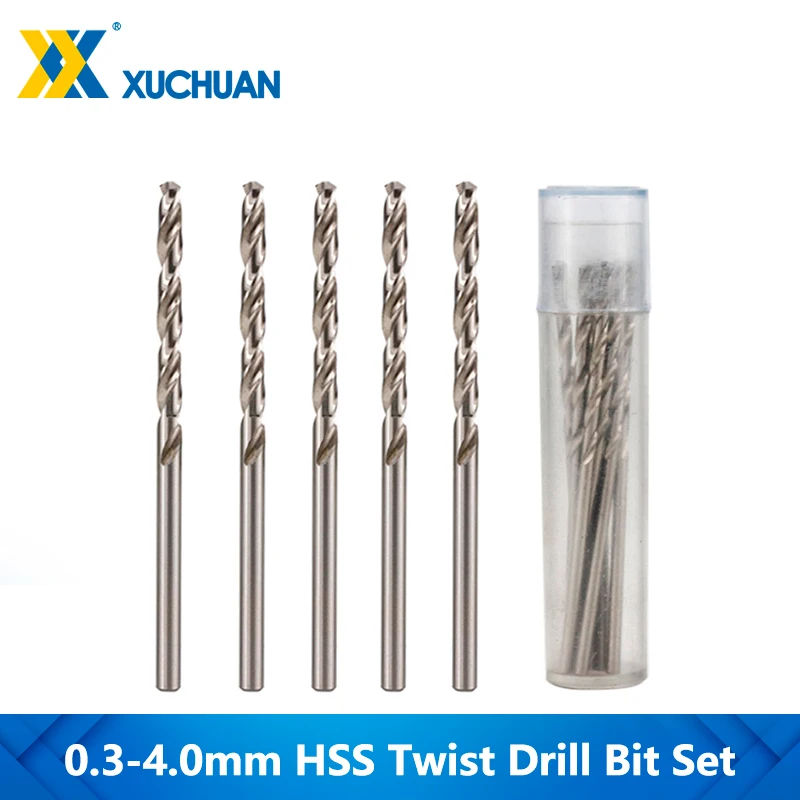 10pcs 0 3 4 0mm hss twist drill bit set for dremel rotary tool straight shank mini drill bit set hand tools Twist Drill Bit Set Spiral Router Bit High Speed Steel Straight Shank Drill 0.3-4.0mm For Wood/Metal Tool Hole Cutter Mini Drill