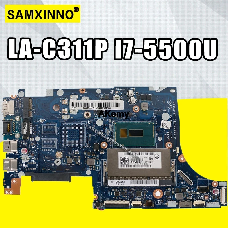 AIVS3/AIVE3 LA-C311P Motherboard For Lenovo U31-70 Laptop motherboard with SR23W I7-5500U 2G DDR3 FRU 5B20K83968 tested