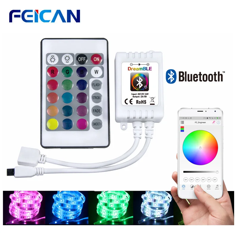 Светодиодный контроллер с поддержкой Wi Fi Bluetooth ИК пульт ДУ 12 24 В RGB помощью
