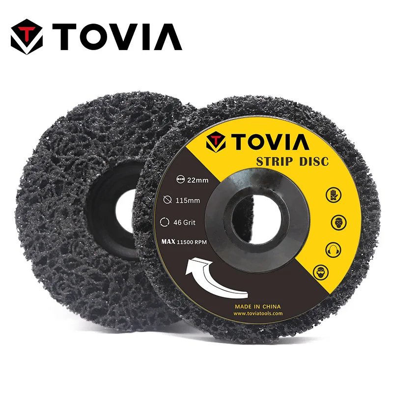 Tasa de descuento TOVIA-disco de molienda abrasivo de 115mm, disco con tira de polietileno, rueda amoladora, elimina la pintura de óxido del coche, disco de molienda de 125mm para amoladora angular yGKV0qDl