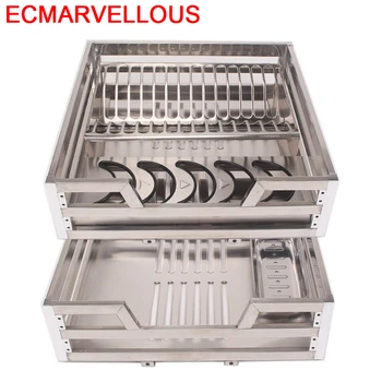 

La Ducha Dish Drainer Organizador Cocina Organizer Cupboard Stainless Steel Cuisine Rack Cozinha Kitchen Cabinet Storage Basket