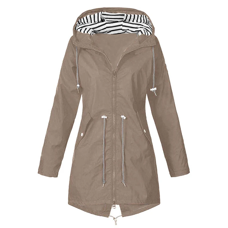 Vertvie, Женская куртка, пальто, водонепроницаемая переходная куртка, уличная походная одежда, легкий плащ, женский плащ - Цвет: Khaih