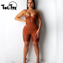 Кружевные Комбинезоны для женщин спортивный костюм комбинезон сексуальный комбинезон с дырками женский s комбинезон V шеи Вечерние боди