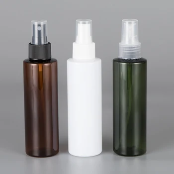 

50pcs 150ml brown/white/green Spray Refillable Bottles Packing Perfume 5OZ Travel Plastic Bottle With Mist Spray Pump