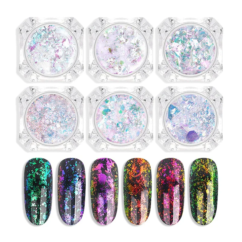 

Holographic Powder Confetti Chameleon Cloud Paillette Irregular Nail Art Glitter Sequins Flakies 12 Colors