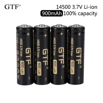 

2020 New GTF 14500 900mAh 100% capacity 3.7V Li-Ion Rechargeable Battery for Camera/E-cigarette point head