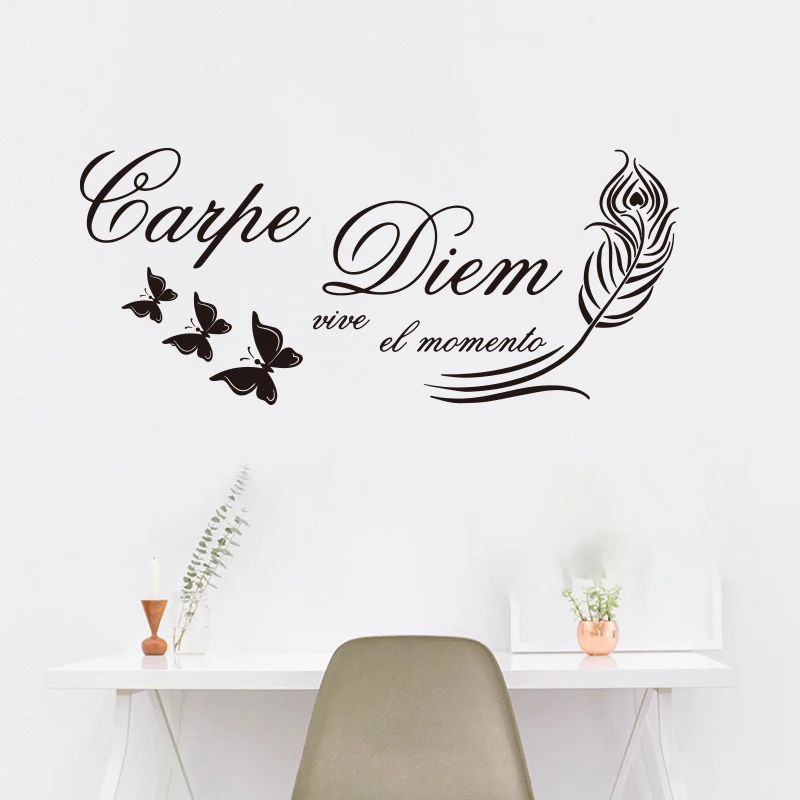 Large Spanish Carpe diem Wall Sticker Nursery Office  Carpe Diem Love Quote Wall Decal Bedroom Living Room Vinyl Decor (3)