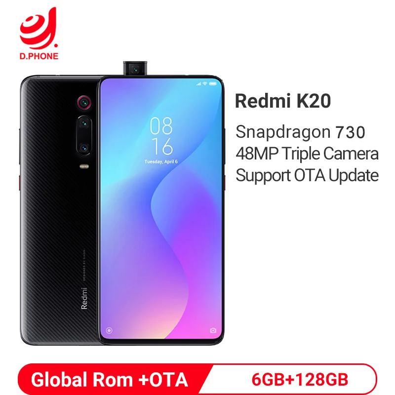 Официальный MIUI Глобальный стабильный Rom Xiaomi Redmi K20 6 GB 128 GB Snapdragon 730 Восьмиядерный 4000 mAh 48MP камера AMOLED 6,39 "смартфон