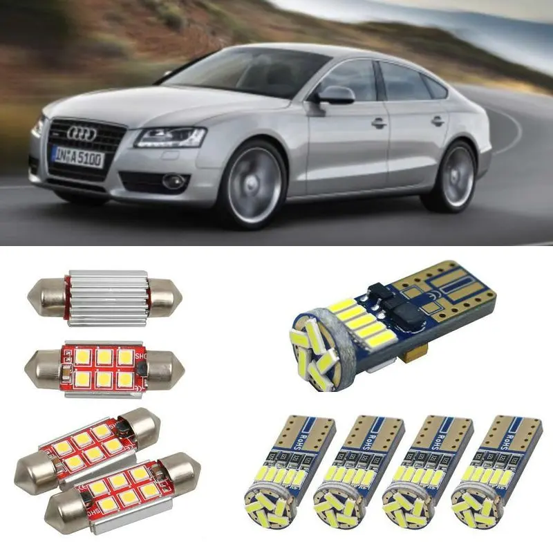 

Interior led Car lights For audi A5 sportback 8ta hatchback Reading dome bulbs for cars error free License Plate Light 14pc/lot