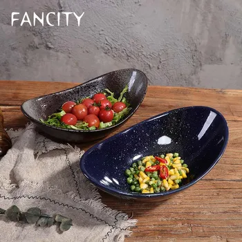 

FANCITY Japanese three-legged angled dish plate, net red plate restaurant with tableware set, creative tableware ceramic dish pl
