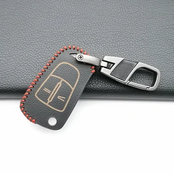 

2 Button high quality leather key protector for Vauxhall Opel Corsa Astra Vectra Signum remote flip folding bike key case