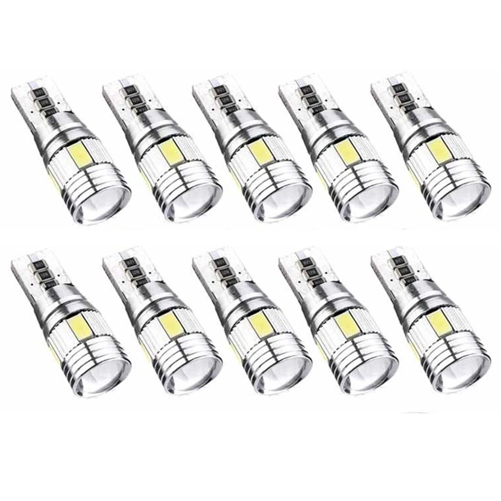 Автомобильная светодиодная лампа T10 W5W 5630 6 SMD 12 В 194 168 без ошибок для автомобиля