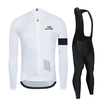 

Top Action Spring autumn 2020 long sleeve cycling jersey set Ropa Ciclismo breathable racing bike clothing MTB Bike 19D gel pad
