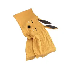 Мягкий детский хлопковый льняной зимний теплый шарф с длинными ушками кролика для маленьких девочек, воротники, шали, шейный платок 517D