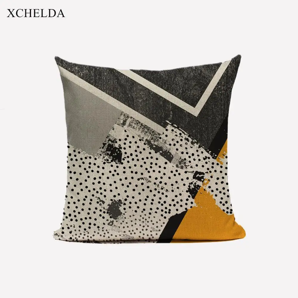 Linen Cushion Covers Pink Scandinavian Style Geometric Nordic 45*45 Home Decorative Pillow Case Pillowcase for Sofa Car Seat
