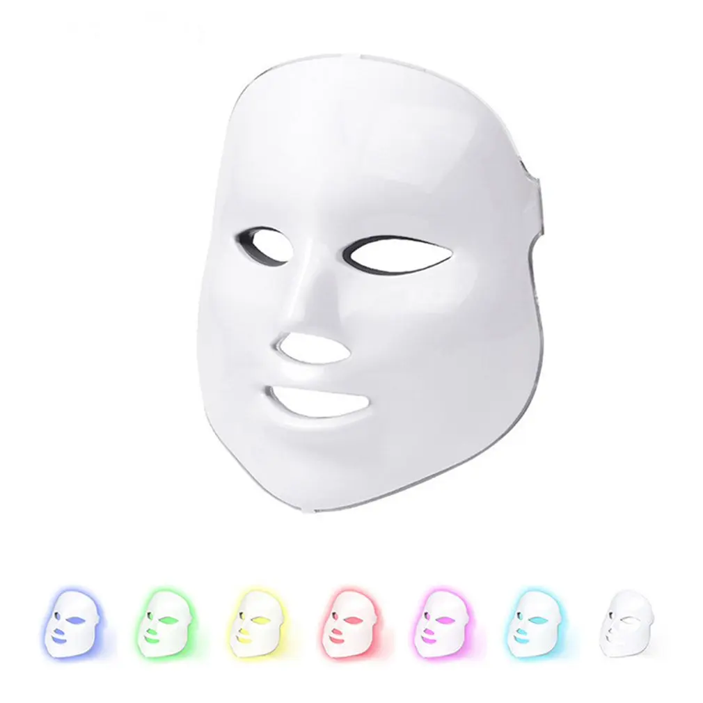 7 Color Led Facial Mask Photon Neck Led Mask Beauty Therapy Face Mask Machine Light Therapy Acne Mask 