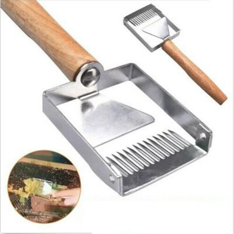 Новая вилка для меда скребок лопатка из нержавеющей стали дерево пчелиный улей аксессуар