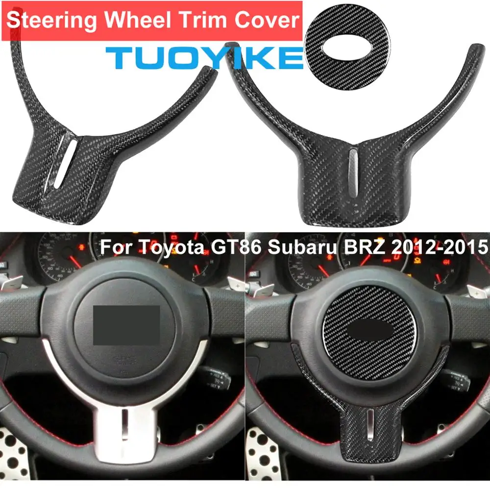 

LHD RHD Car Styling Real Carbon Fiber Steering Wheel Decal Trim Cover Panel For Toyota GT86 Subaru BRZ 2012-2015 Interior Parts