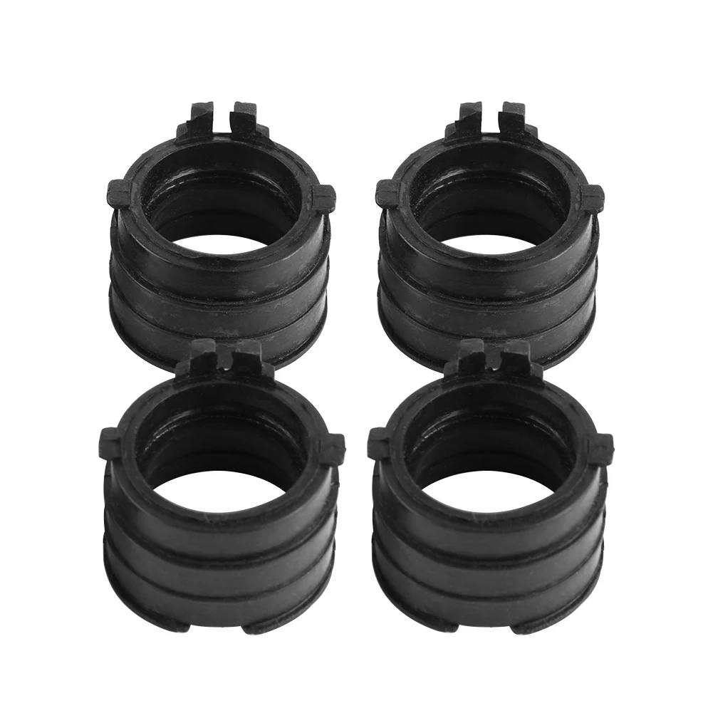 

Motorcycle Black Rubber Injection Molding Carb Intake Carburetor Interface Adapters with 4 pcs For Honda CBR400 NC23 NC29 87-94