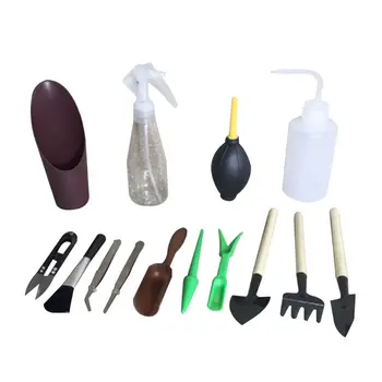 

14 Pcs Mini Garden Transplanting Hand Tools Succulent Miniature Planting Gardening Tool Set Household Accessory