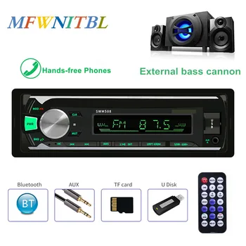 

Autoradio 1 Din Car Radio Bluetooth Car Stereo In-Dash FM Aux Input Receiver SD USB MP3 MMC WMA SUPPORT 12V Radio Car Audio