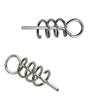 

2020 100pcs/bags Fishing Soft Lure Bait Worm Crank Hook Pin Spring Twist Lock