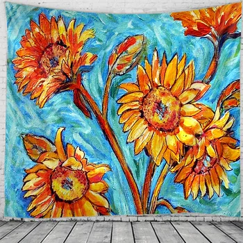 

Yellow flower tapestry Indian Mandala Hippie Macrame Tapestry Wall Hanging Boho decor Psychedelic Witchcraft Tapestry