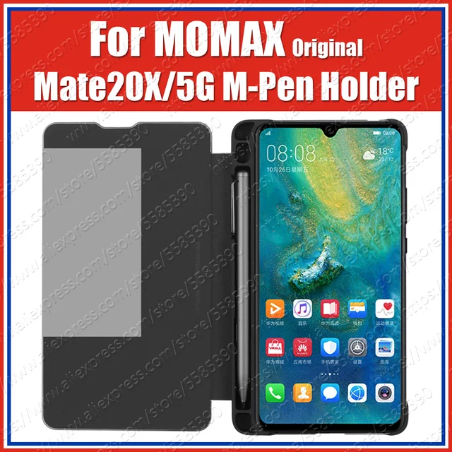 MOMAX marque Mate20 X 5G HUAWEI M stylet fente étui avec porte crayons MATE 20X support couvercle rabattable 