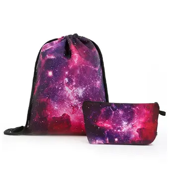 

Women Backpack Print Drawstring Daypack Travel Cosmetic Bag Makeup Case Pouch 517D