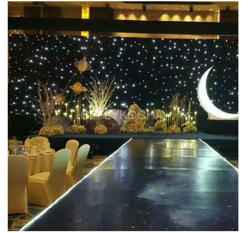 

High quaility LED Star Curtain white led led star cloth stage backdrop stage background